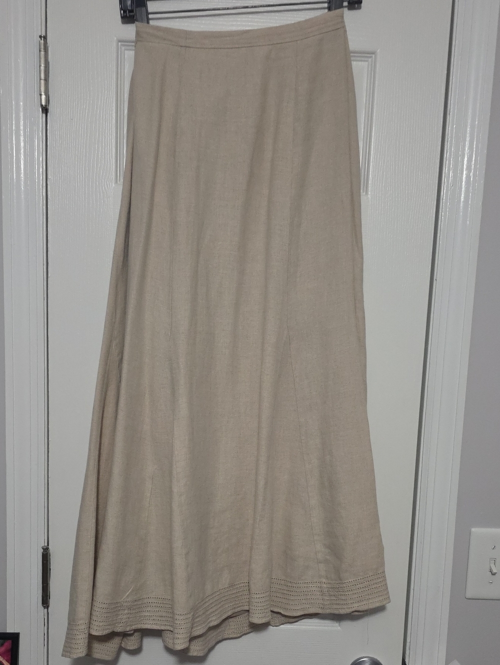 Charter Club Linen Fully Lined Beige A-Line Maxi Skirt